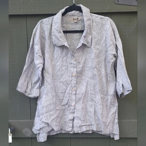 Flax Pinstripe Button-up